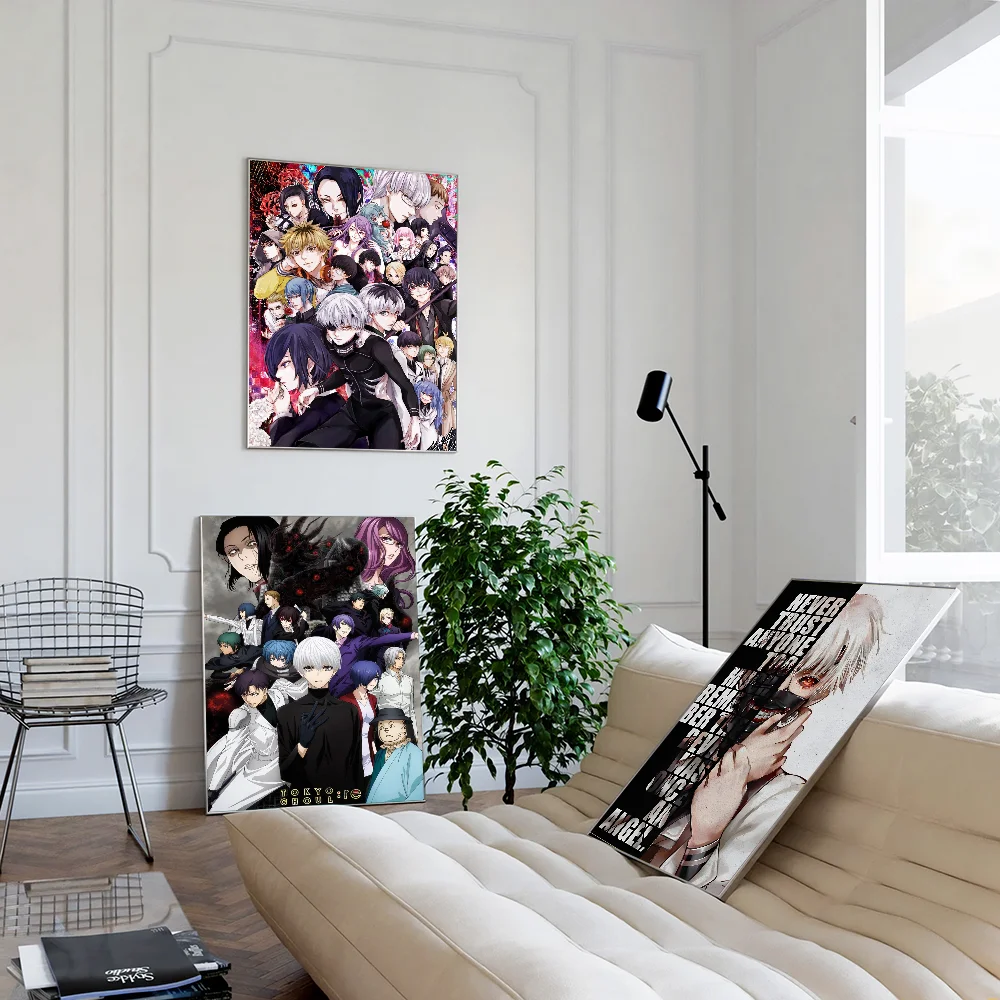 Amine Tokyo Ghoul Classic Movie Posters Vintage Room Bar Cafe Decor Stickers Wall Painting