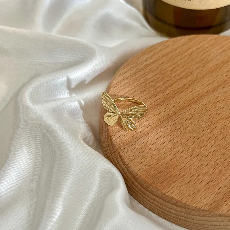 Silver Color Liquid Butterfly Ring for Women Elegant Wedding Luxury Ring Party Jewelry Accessories