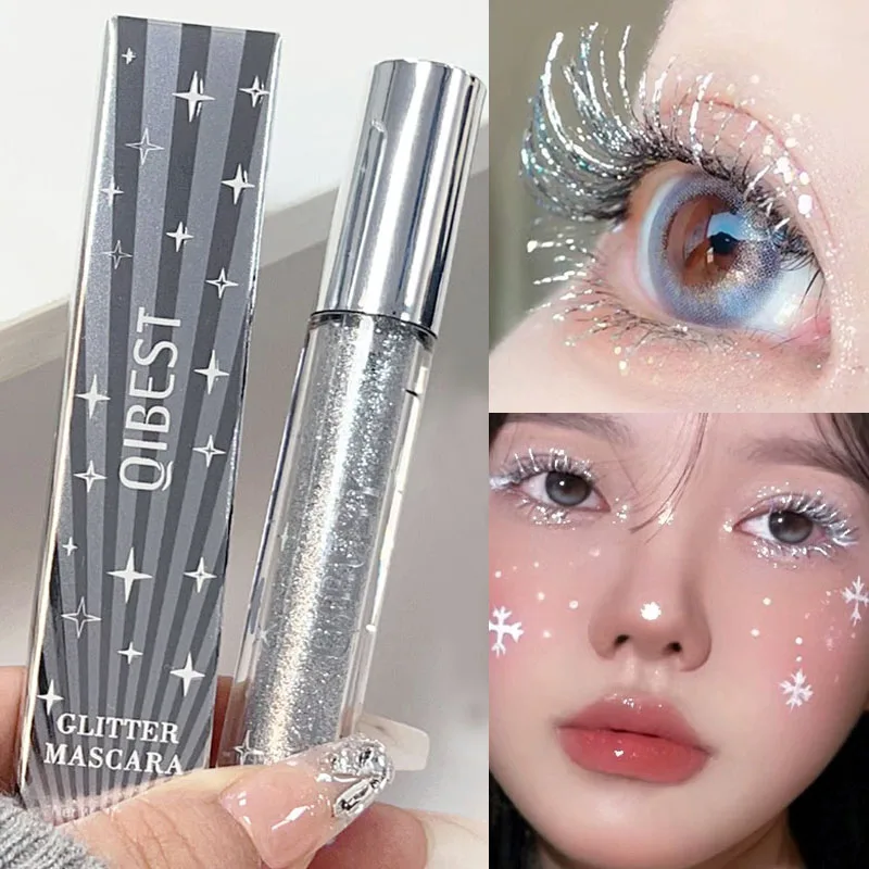 Diamond Mascara Shining Paillettes Extension Ciglia Trucco Waterproof Quick Dry Lasting Curling Thick Shimmer Mascara Cosmetics