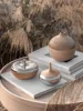 Oak Storage Box with Lid, Metal Bowl,Candy Jar, Stainless Steel Jewelry Box for Room Decor, Home Decoration, Gifts 4