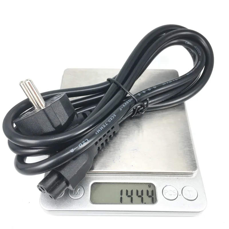 EU European AC Power Cord Euro IEC C5 Power Extension Cable 1.2m 1.5m Cable for Notebook Laptop PC Computer Monitor