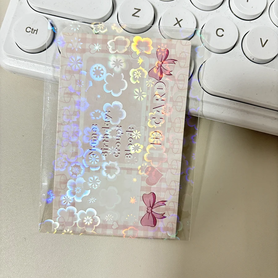 Sharkbang 50pcs/Lot Holo Card Sleeves 61x91mm Snowflake/Sakura Kpop Holder For Postcards Films Game Cards Photocard Protector 3