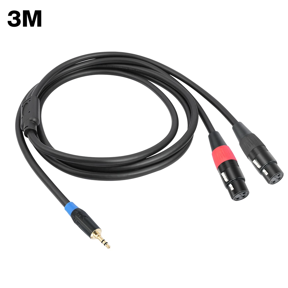 Dual XLR Stereo Audio Cable with 3.5mm Jack Adapter