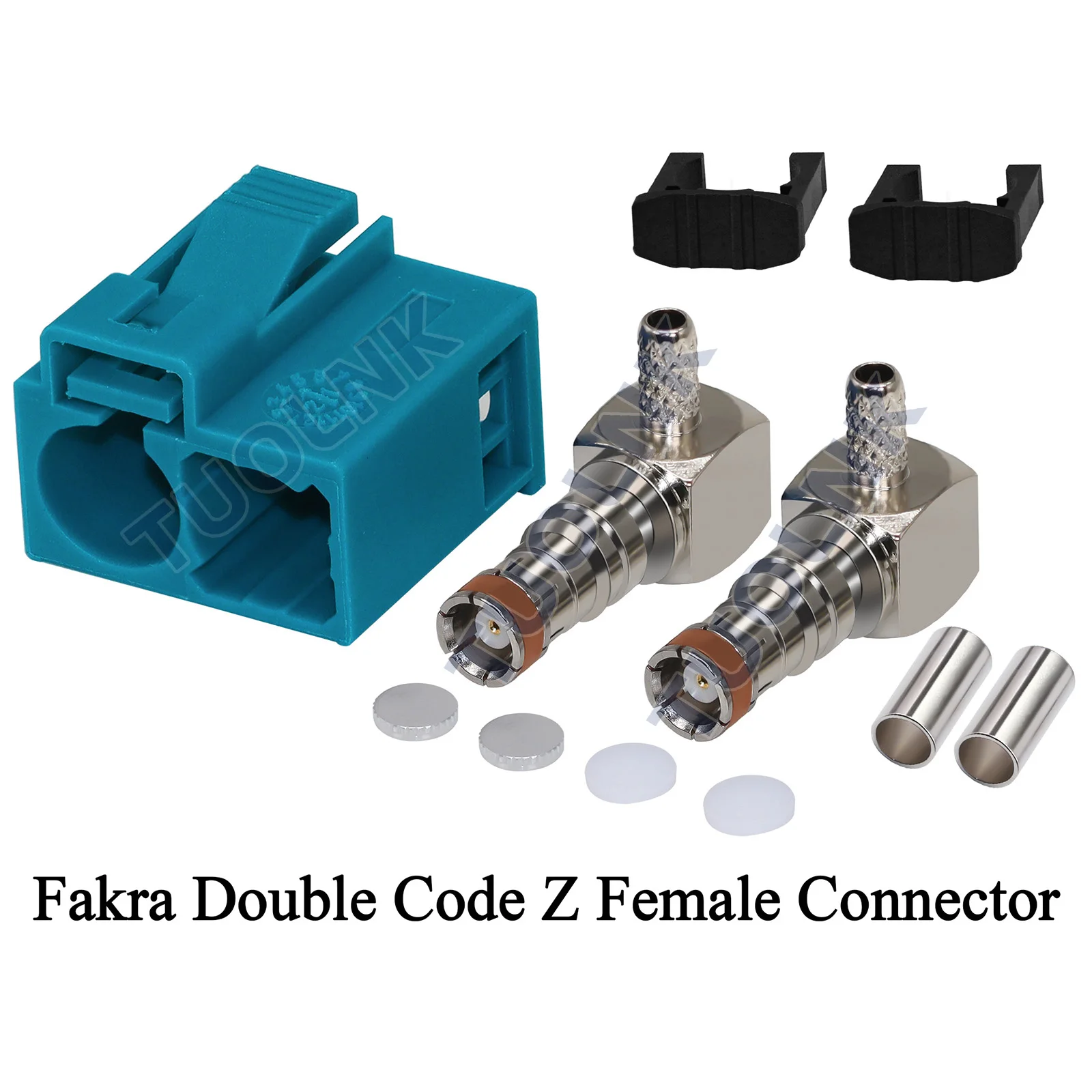Fakra 듀얼 코드 암 직각 트윈 소켓 RF 동축 커넥터 압착 케이블 RG316 RG174 LMR100 팬텀 라디오용