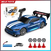 1:24 High Speed RC Drift Vehicle Cars Mustang 4WD Remote Control Racing Car Gift Competition Race Car Boys Toy Replaceable Tire 1
