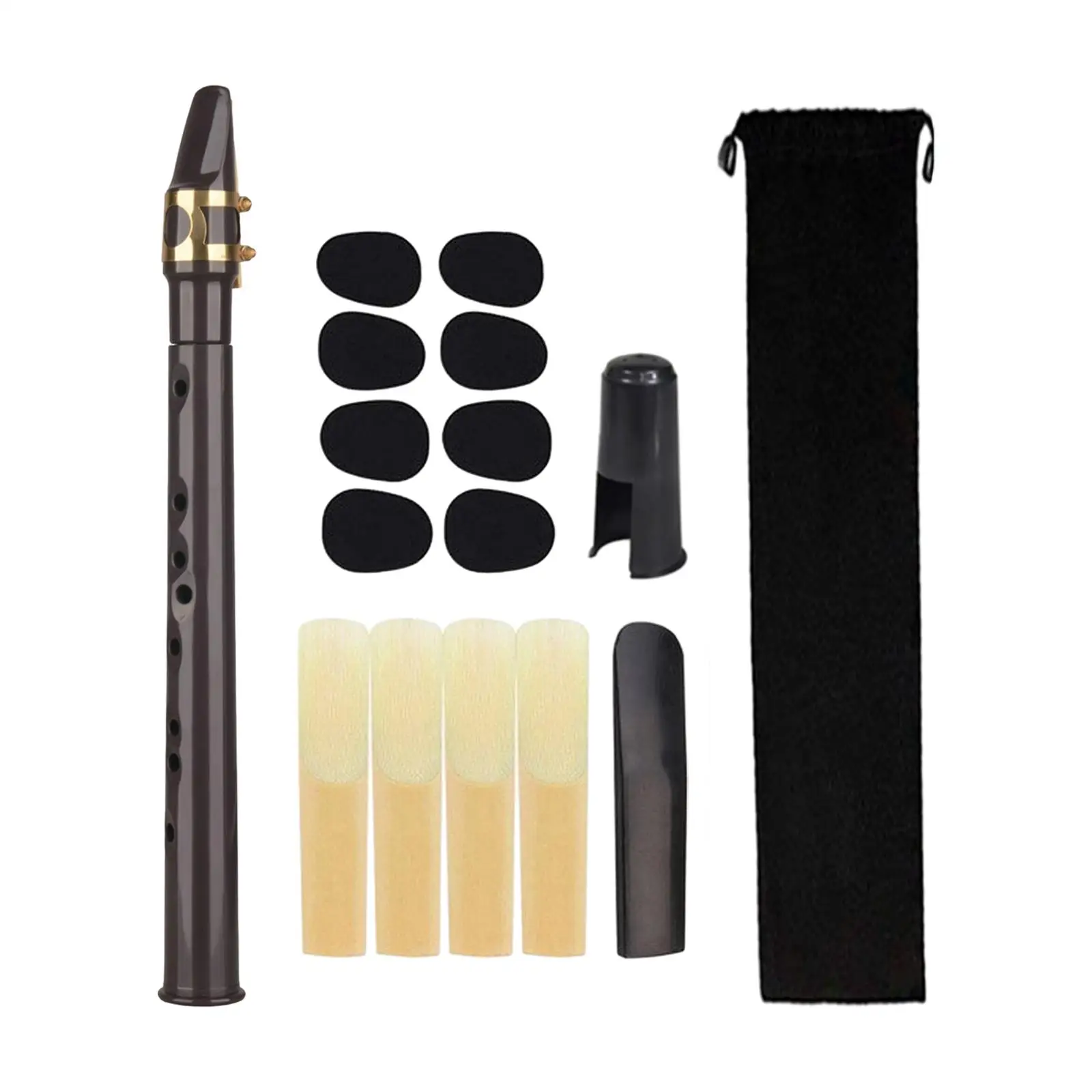 Pocket Saxophone Kits Portable Saxophone Practice Tool with Mouthpiece Reeds