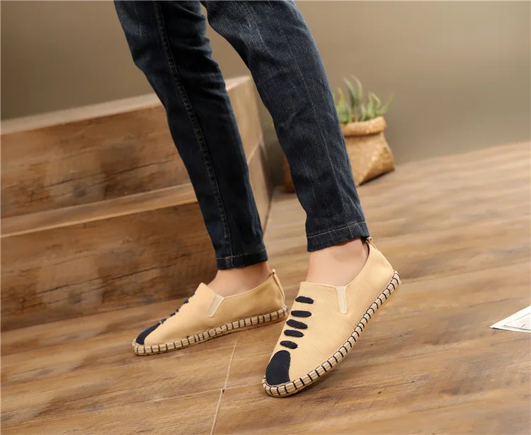 Summer Fisherman Shoes New Men Linen Canvas Shoes Fashion Trend Men Casual Shoes Comfortable Espadrilles Classic Slip on Loafers