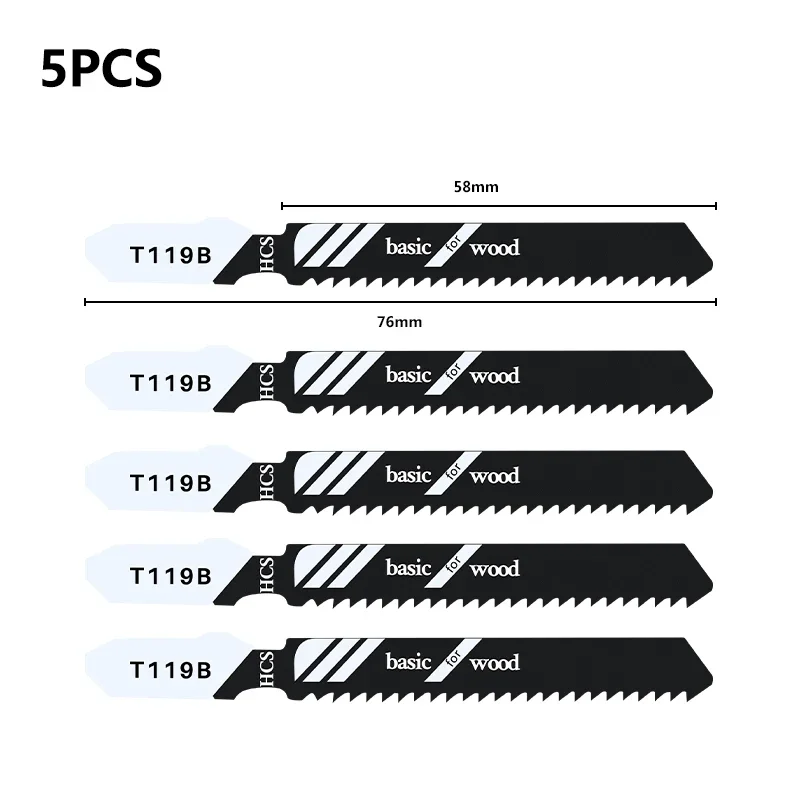 XUCHUAN 5/10 Stück HCS Stichsägeblatt T118G T119B T-Schaft Schneidklingen für schnelles gerades Schneiden von Holzschneidwerkzeug – Detail 5