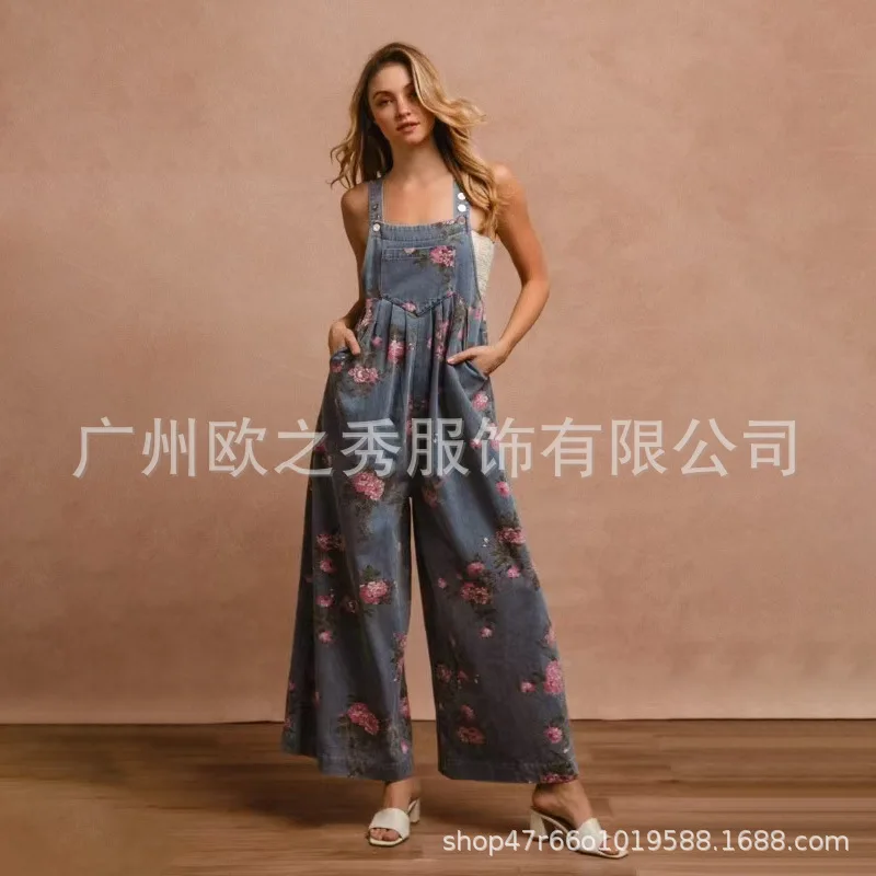 Floral Print Sleeveless Jumpsuit Image 12