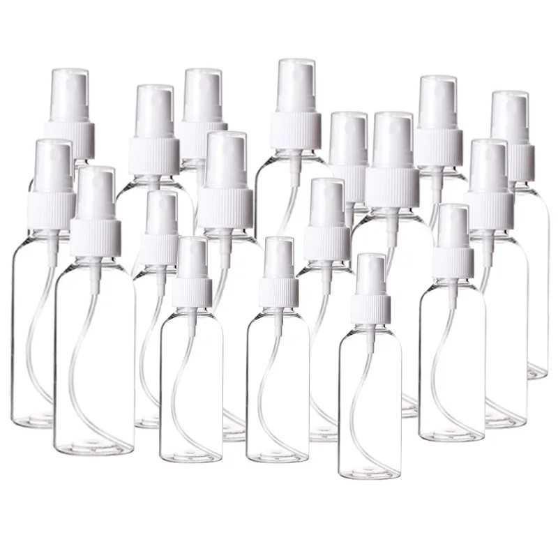 

20/30/50pcs 30/50/60/100ml Transparent Plastic Perfume Atomizer Empty Mist Spray Bottle Toxic Refillable Bottles Travel Bottles