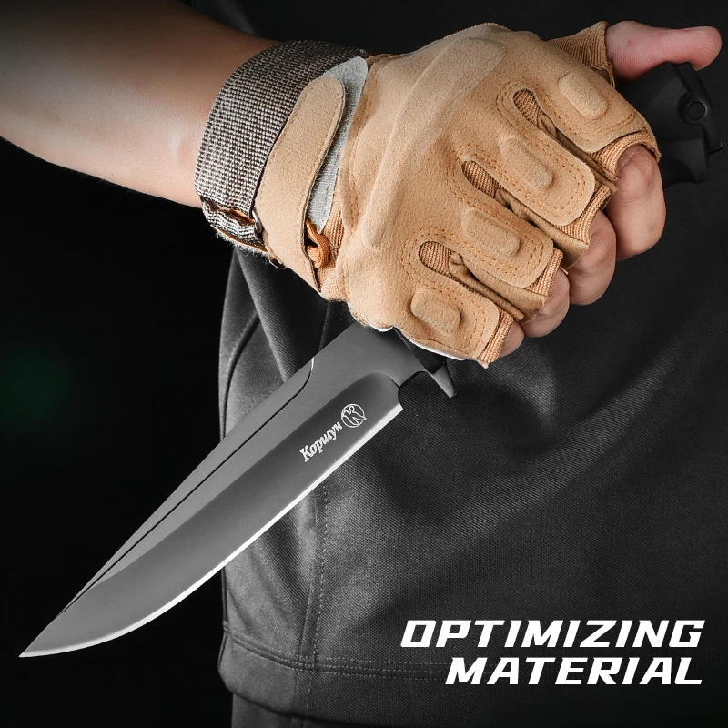 特殊鋼の軍用戦術ナイフ,鞘付き,狩猟用の屋外サバイバルナイフ,高品質  