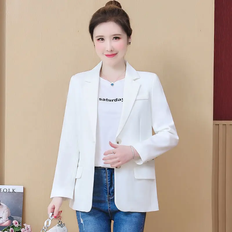 

Женский блейзер весна-осень, новинка 2023, Женская куртка, Короткие облегающие блейзеры с длинным рукавом, женские костюмы, черный и белый