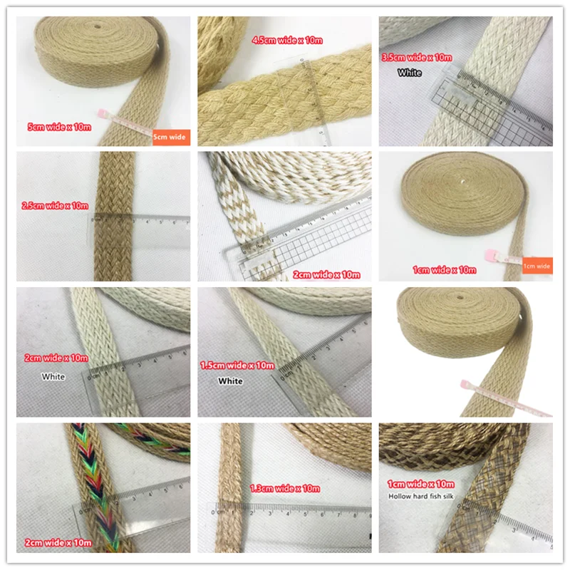 Flat Hemp Rope for DIY, Handmade, Retro Packaging, Truck Bundled Rope,  Ceiling Decorative Wall, Creative, 10 m, 0.8 cm,1cm - AliExpress