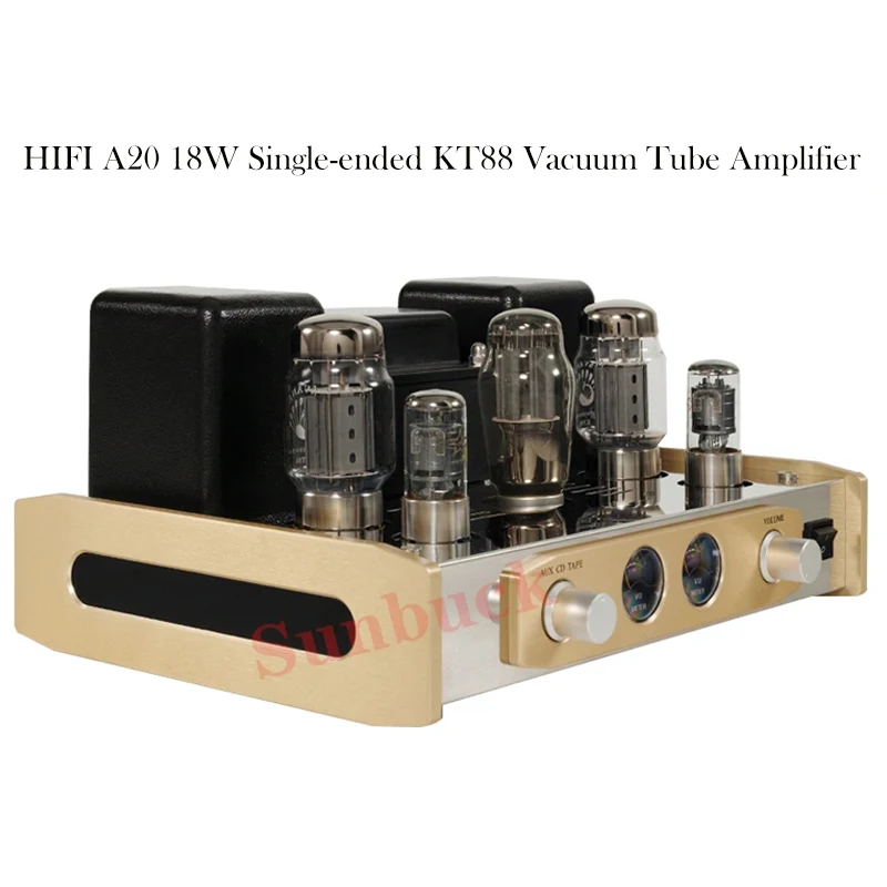 

AIYIMA SMSL A20 6J8PJ KT88 Vacuum Tube Amplifier 18W 2.0 Single-ended Vacuum Tube Power Amplifier 5Z3P Rectify HIFI Audio Amp