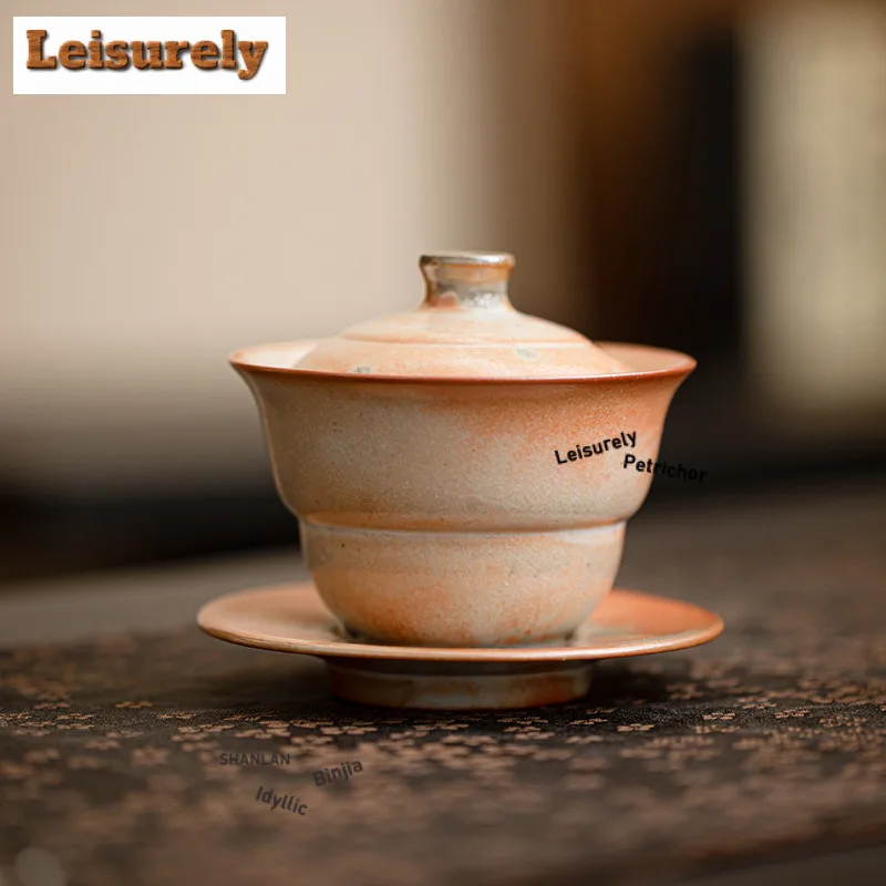 Zhiye Roasting Fulu Gaiwan Vintage Tea Tureen Household Tea Bowl with Lid Kit Tea Maker Cover Bowl Chinese Tea Set Collection