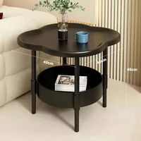 Table d'appoint tendance 40x40CM, petite Table d'appoint en plastique, facile à assembler, Table de chevet Double couche pour le salon 6