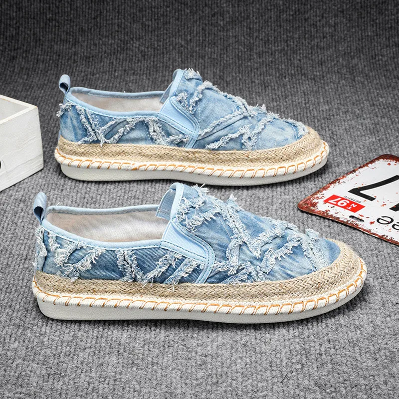 Spark For Mocassini Espadrillas Uomo In Canvas Blu Denim Sp6529 003