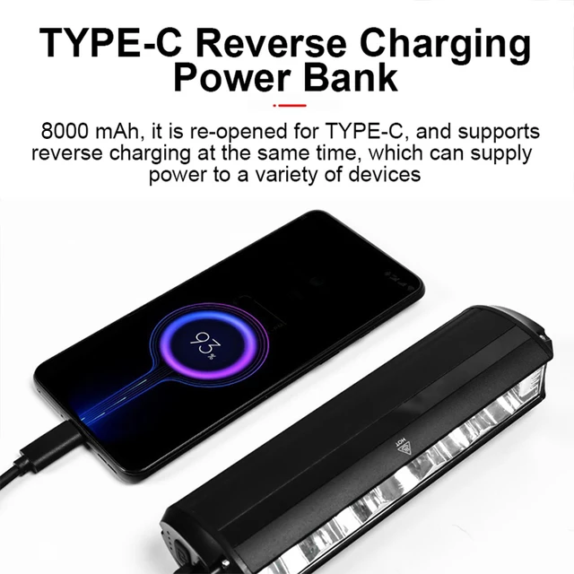 5 LEDS Bicycle Light 6000LM 8000mAh Waterproof Flashlight 3