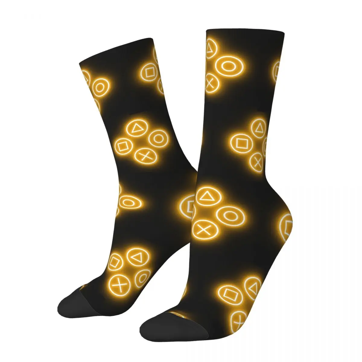 

Console Neon Buttons (yellow) Unisex Winter Socks Windproof Happy Socks Street Style Crazy Sock
