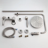 Kemaidi ก๊อกน้ำห้องน้ำแปรงนิกเกิลผสมอ่างอาบน้ำ, ชุดฝักบัวผสมอ่างอาบน้ำติดผนังก๊อกน้ำร้อนน้ำเย็น 3