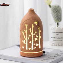 

Wood Grain Hollow Out Carved Aromatherapy Essential Oil Diffuser USB Ultrasonic Air Humidifier with LED Lamp for Home Office Car