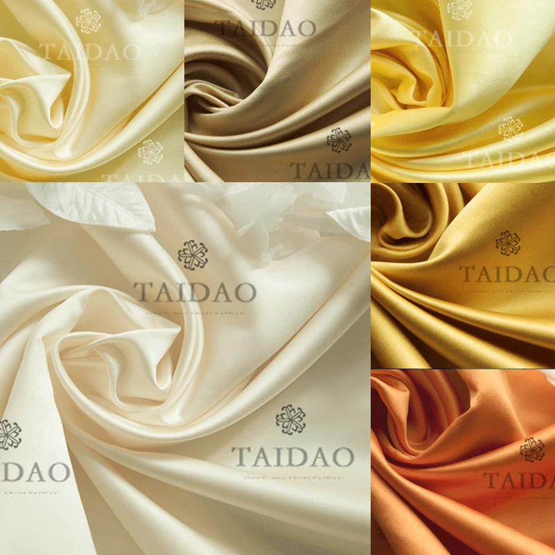

150x100cm Satin thick fabric yarn curtain diy satins yellow series high density lint-free, wear-resistant