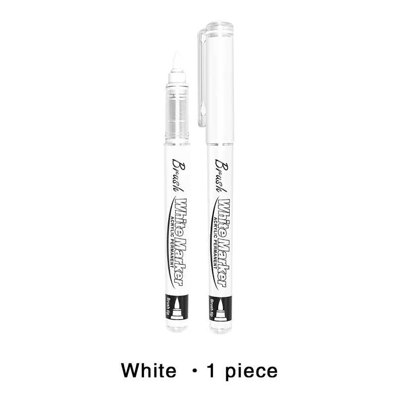 아크릴 페인트 마커 - 직물, 암석, 종이, 목재, 캔버스, 유리, DIY용 영구 검정색/흰색 아크릴 페인트 펜