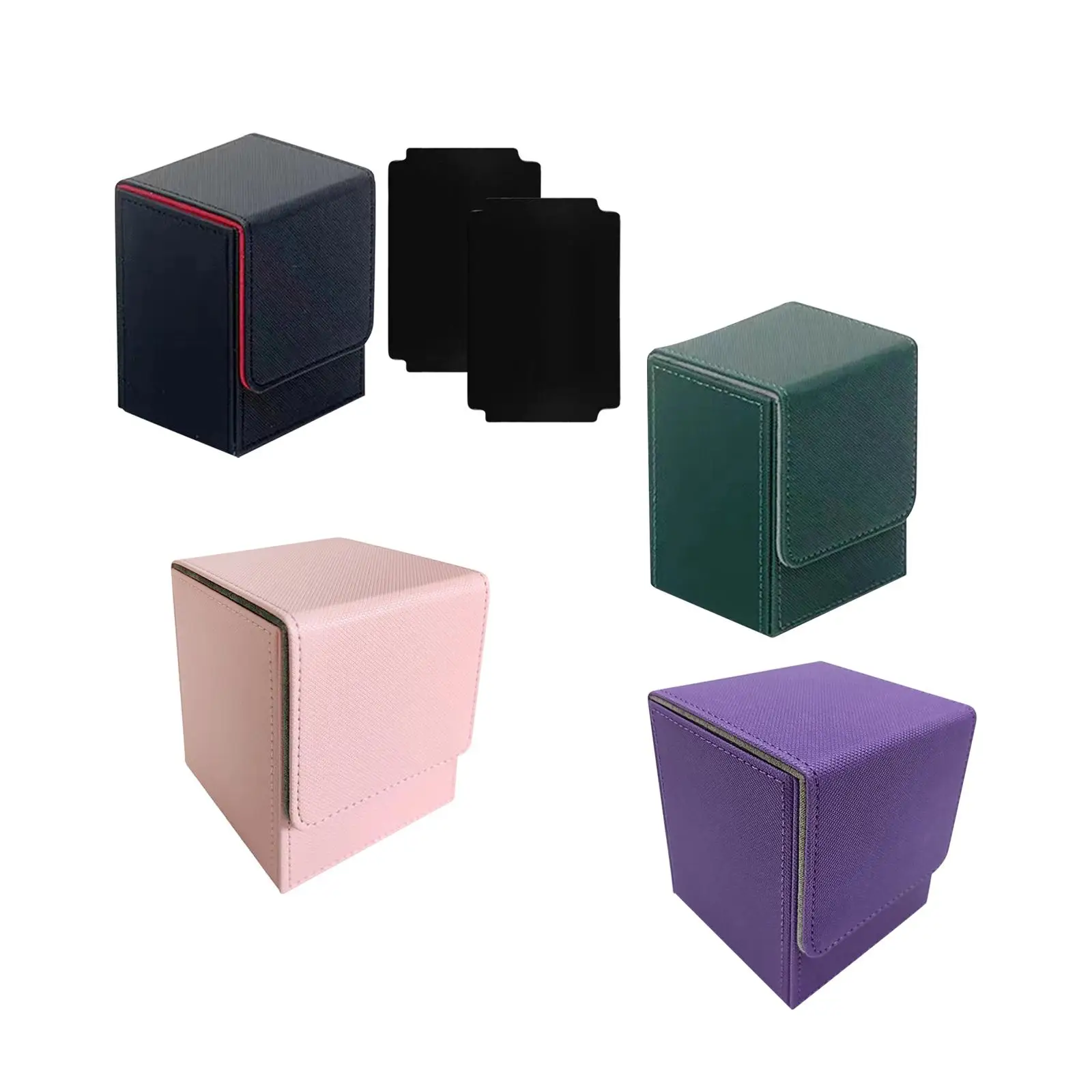 

Trading Card Deck Box Sturdy Standard Durable Can Holds 100 Cards Strong Sleeved Cards Holder Container 3.11'' x 3.11'' x 4.29''