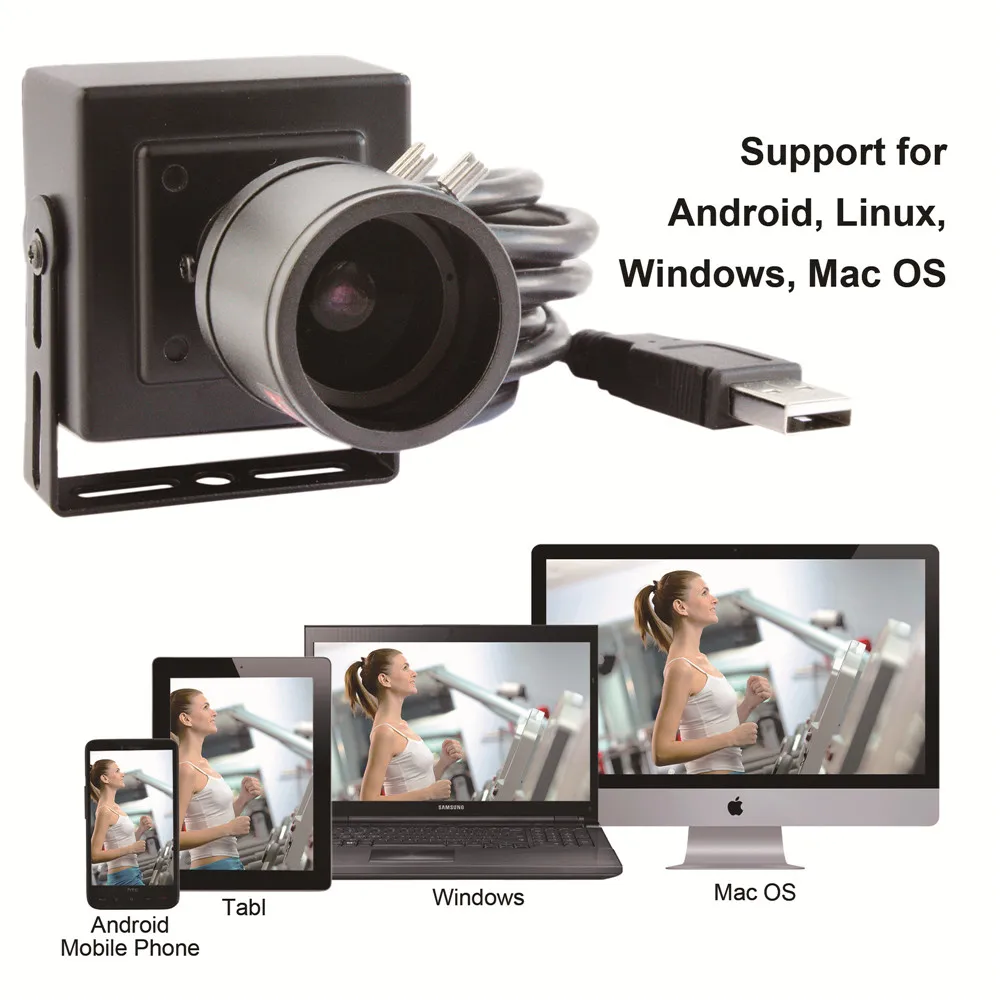 ELP VGA 640X480 MJPEG 60fps CMOS USB 카메라 OV7725 미니 마이크로 상자 웹 카메라 2.8-12mm Varifocal 렌즈