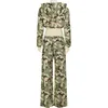 Camouflage Print Loose Casual 2 Piece Set Women Tracksuits Full Sleeve Zipper Hooded Sweatshirts Top + Wide Leg Pants Suits 4