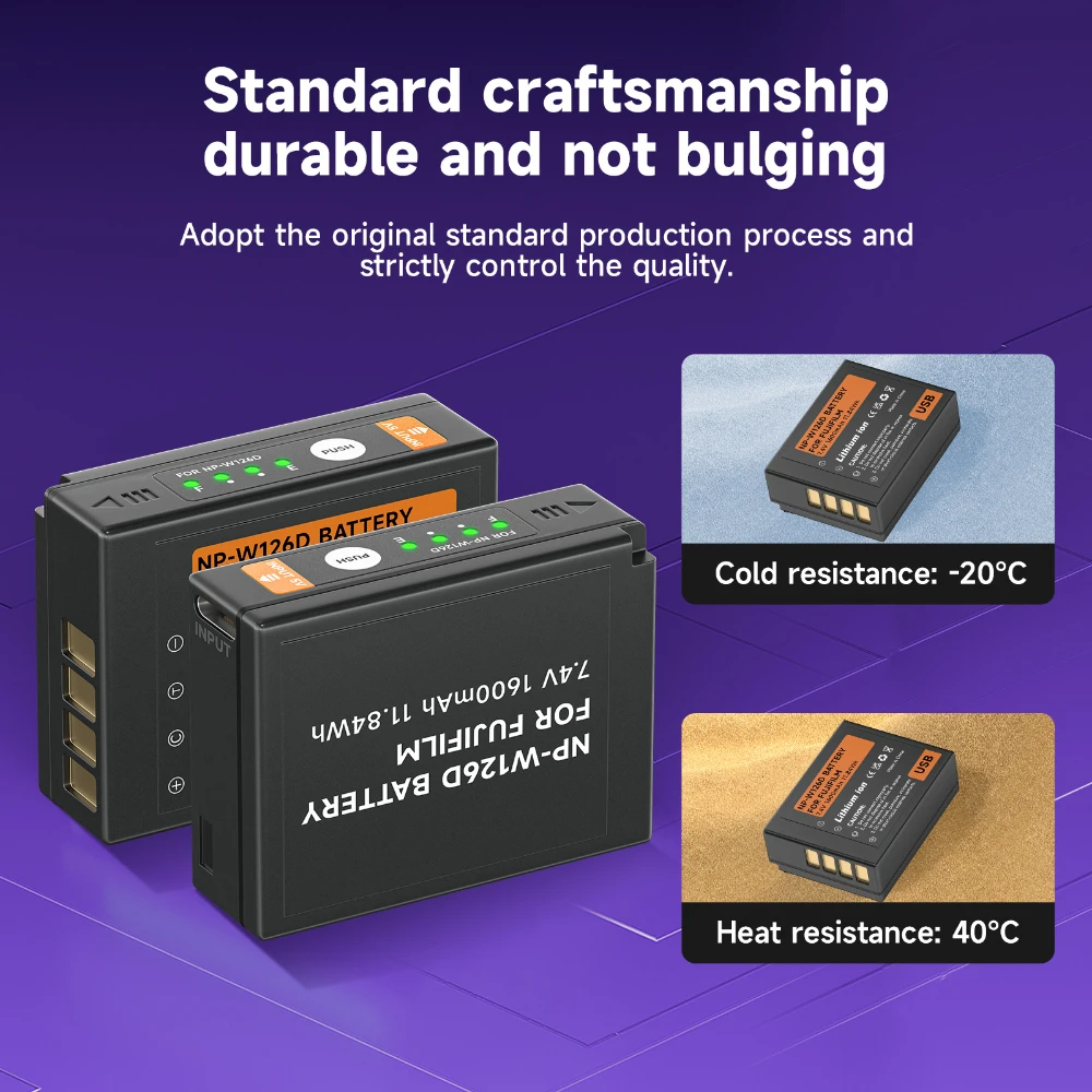 DSTE 2-Pacco NP-W126S Ricambio Batteria Compatibile per NP-W126 FinePix HS30EXR HS33EXR HS35EX HS50EXR X-A1 X-E1 X-E2 X-M1 X-Pro1 X-T1 X-T10 X-T50