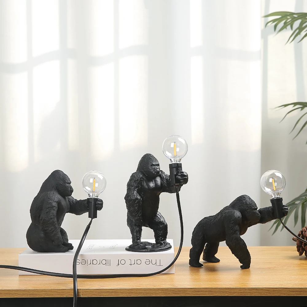 King Kong Gorilla Animal Table Lamp Indoor Resin Decoration Small Night Lamp Creative Crafts Gorilla Table Decor Lamp 5