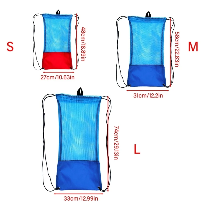 Multipurpose Snorkeling Gear Bag Net Diving Bag Swim Drawstring Bag Backpacks for Snorkeling Swimming Gear Accessories 6
