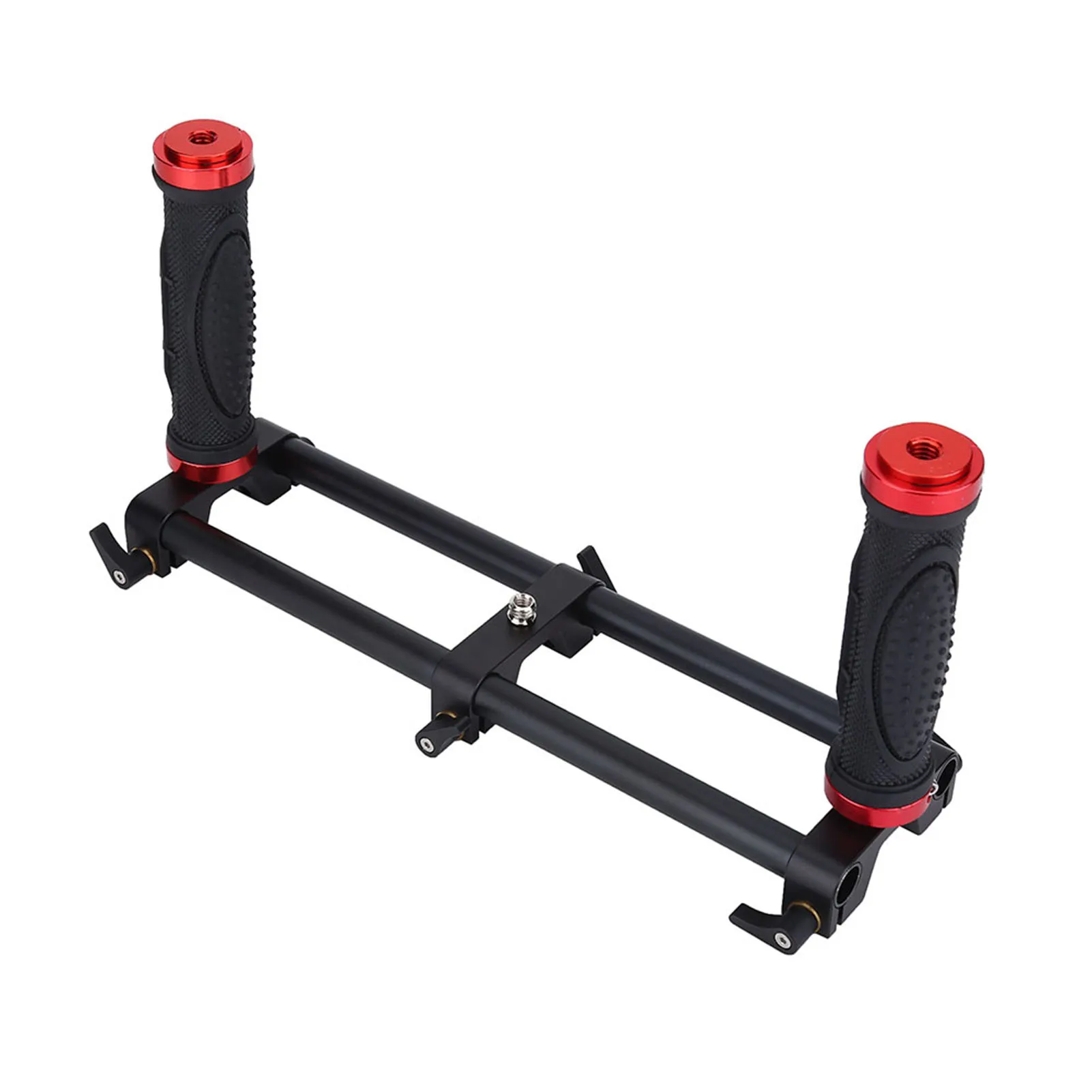 Double poignée stabilisateur pour Zhiyun Feiyu MOZA tenue à deux mains, illustrant la prise en main ergonomique