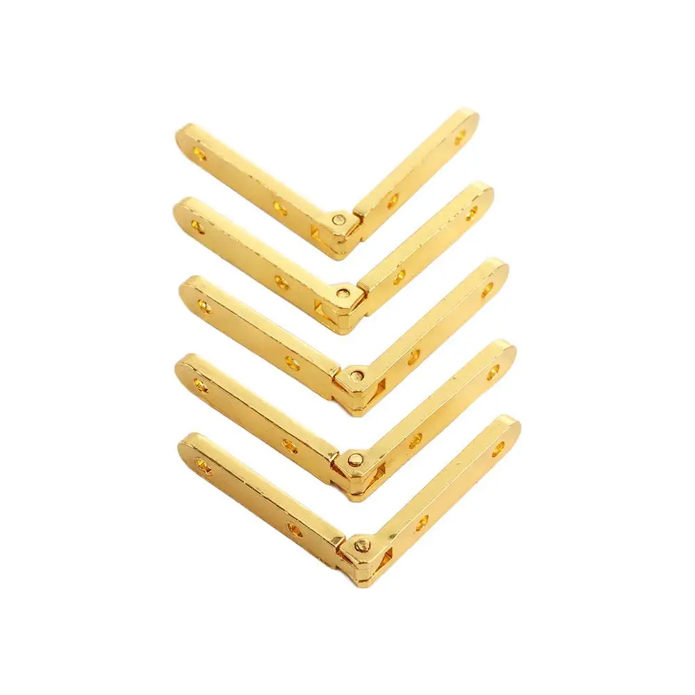 90 Degree Hinges Zinc Alloy Seven-letter Spring Hinge for Wooden Box Gift Wine Jewellery Case Cabinet Furniture Hardware