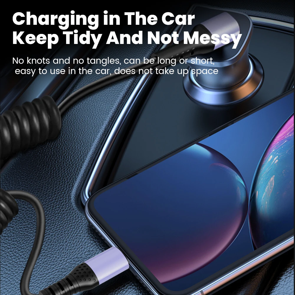 66W 100W Type C TO Type C Cable For iPhone 15 Huawei Xiaomi Samsung Car Spring Cable 6A Short Fast Charging USB C Cable BEST SELLERS