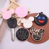 New Arrival 1pcs Miniso Cartoon Disney Mickey Head Shape PVC Keyrings Decoration Key Holder Soft Keychain Ornament Home Supplies 6