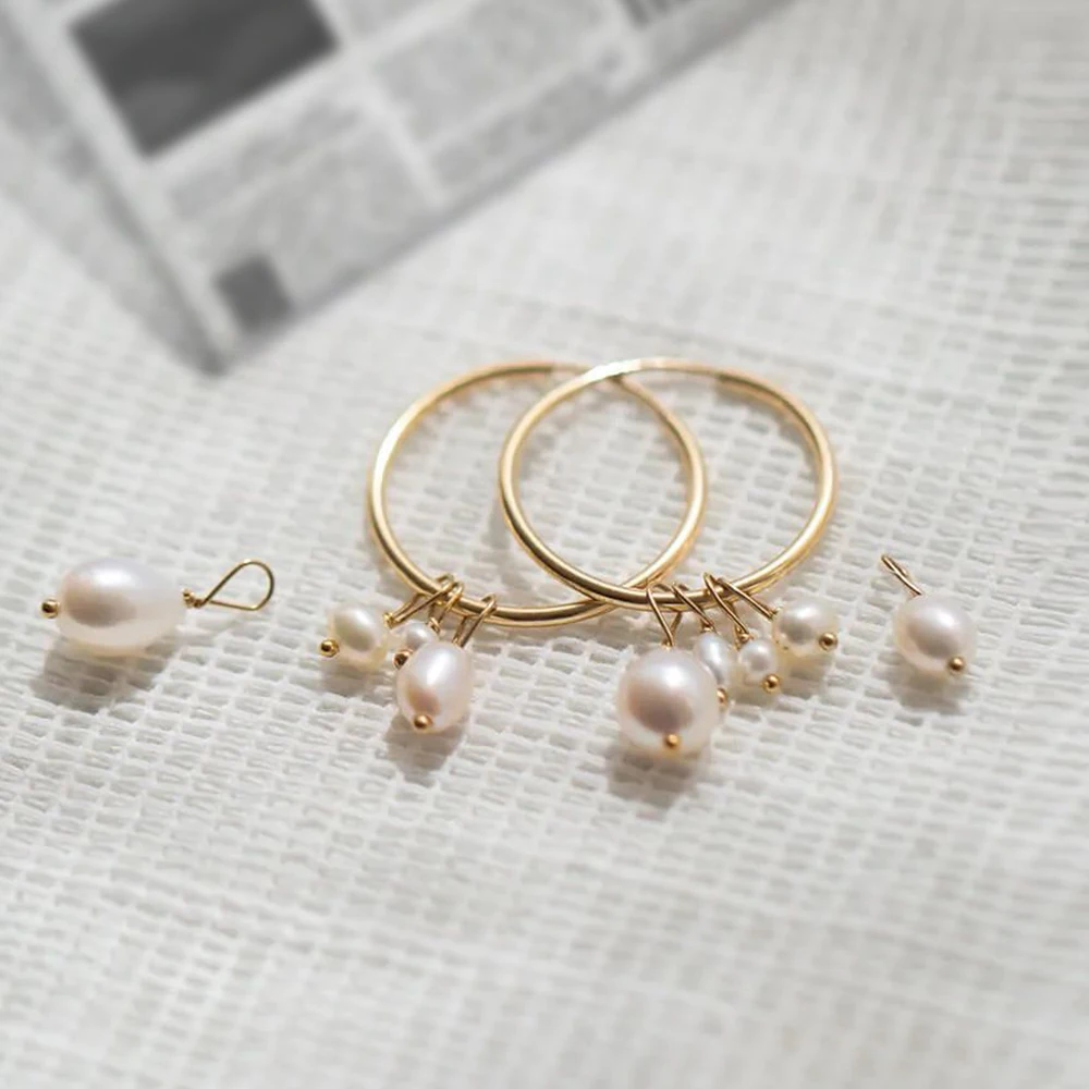 eManco 5PCS Freshwater Pearl Earrings DIY with Irregular