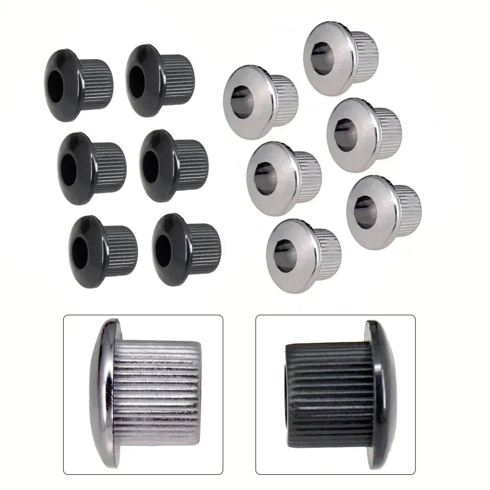 10MM Metal Tuner Bushes Ferrules Nuts For Vintage Guitar Machine Heads Tuners Guitar Tuning Peg Bushings Adapter Ferrules 6 Pcs