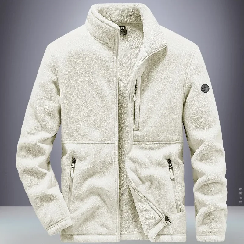 Winter jacket fleece jacket sports jacket Winter Jacket Men Trendy Added Fleece Thick Lamb Jacket Outdoor Sportswear Oversized Jacket