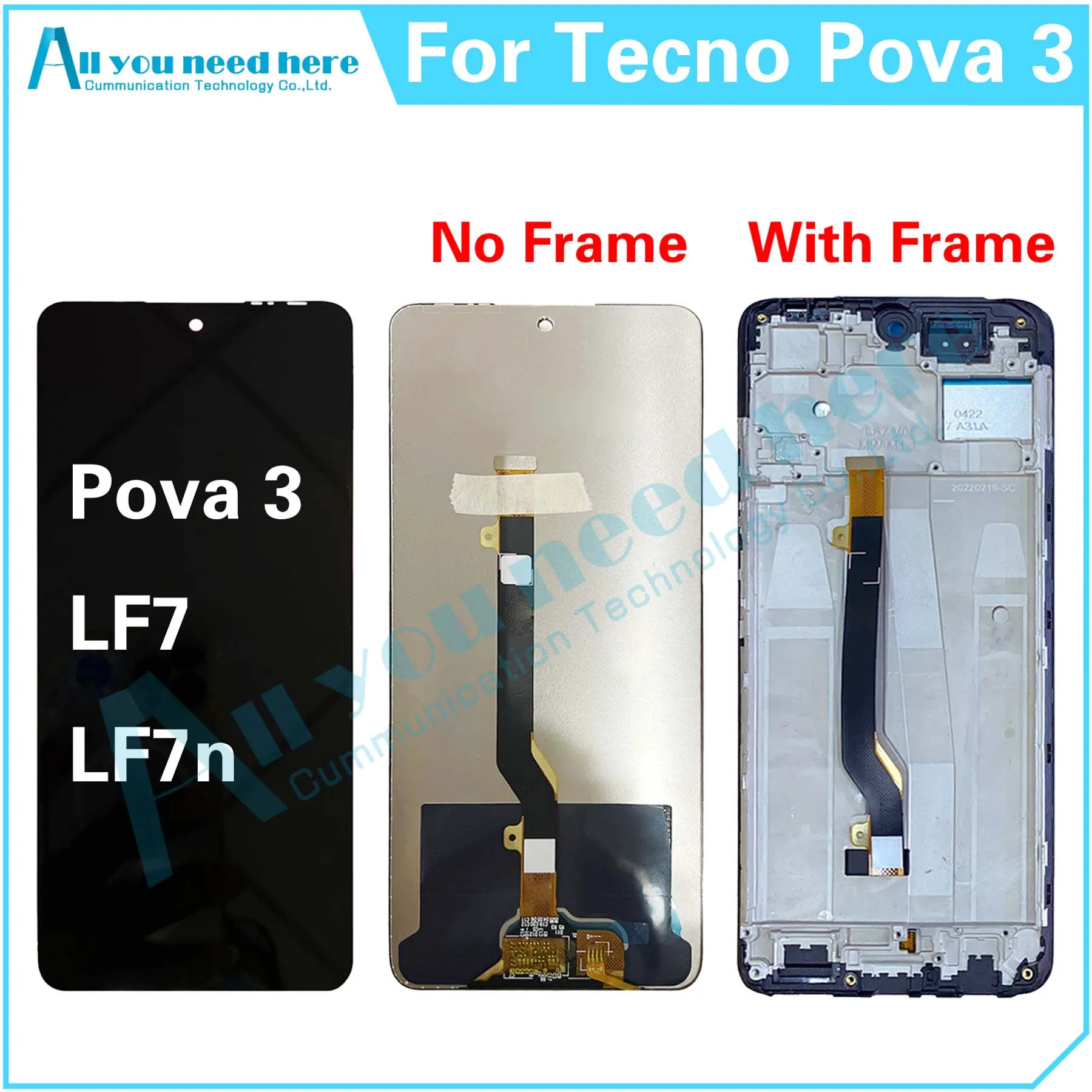 

100% Протестировано для Tecno Pova 3 LF7 LF7n Pova3, ЖК-дисплей, детали для замены