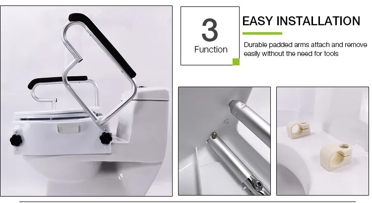 Raiser Toilet Seat Portable Elderly Disabled People Rehabilitation Therapy Supplies 6