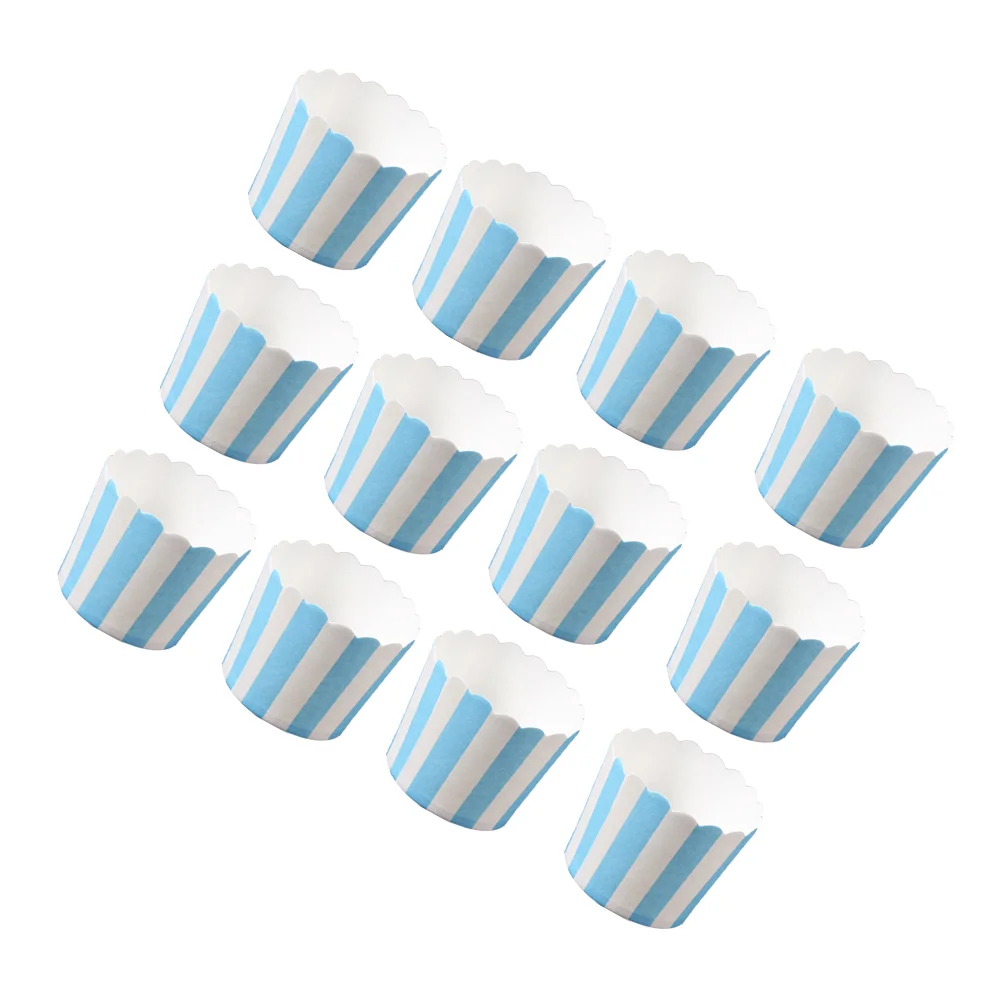 

Blue and White Stripes Paper Cup Cupcake Wrappers Baking Packaging Cup Heat Resistant Cupcake Cups