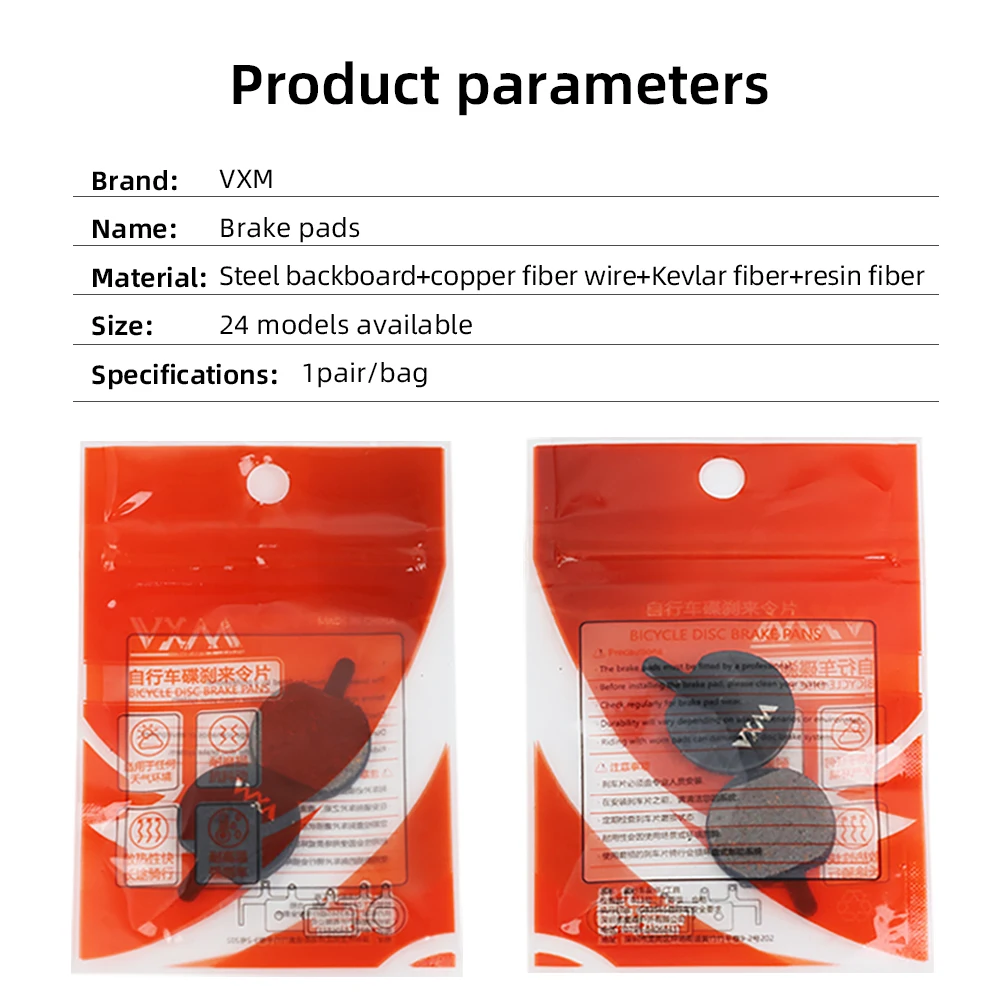 Bicycle Disc Brake Pads VXM Semimetallic Road MTB Bike for SHIMANO XT XTR M315 SRAM Cycling Hydarulic Pads Part bicycle disc brake pads brake pads bike brake pads
