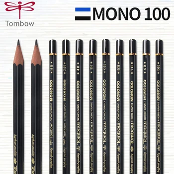 일본 TOMBOW MONO100 초등 학생용 고급 필기 및 그림 문구, 나무 연필 스케치 시험, 12