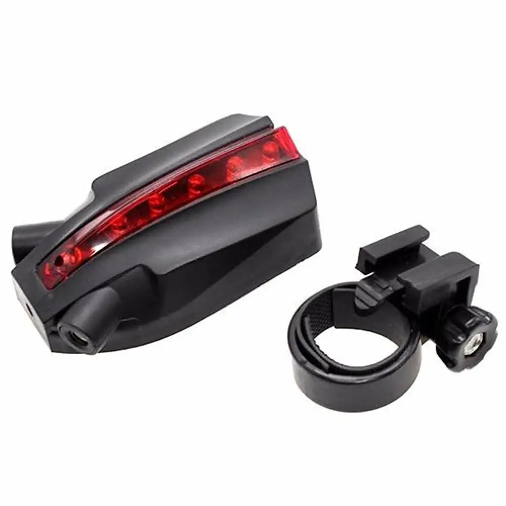 2 Laser + 5 LEDs Rear Bike Tail Light Logo Beam Safety Warning Red Lamp Waterproof Bicycle Cycling Lights Taillights LED Auto