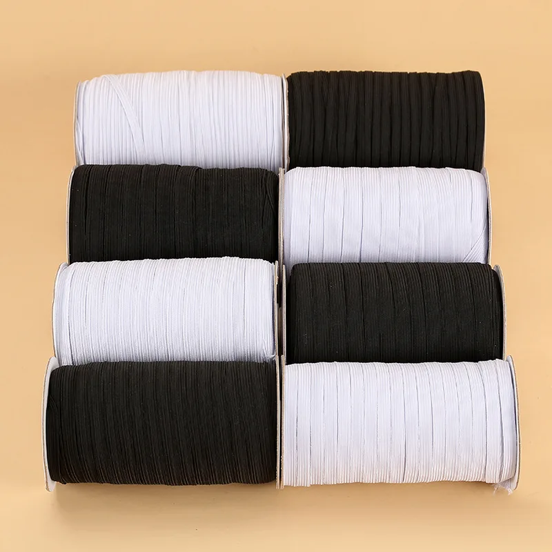 High Elastic Latex Knitted Waistband - Black & White Elastic Band