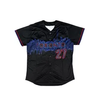 Maillot de Baseball de Toronto pour hommes, Style petit ami, uniformes amples brodés, tenues respirantes, chemises de sport décontractées à manches courtes 2