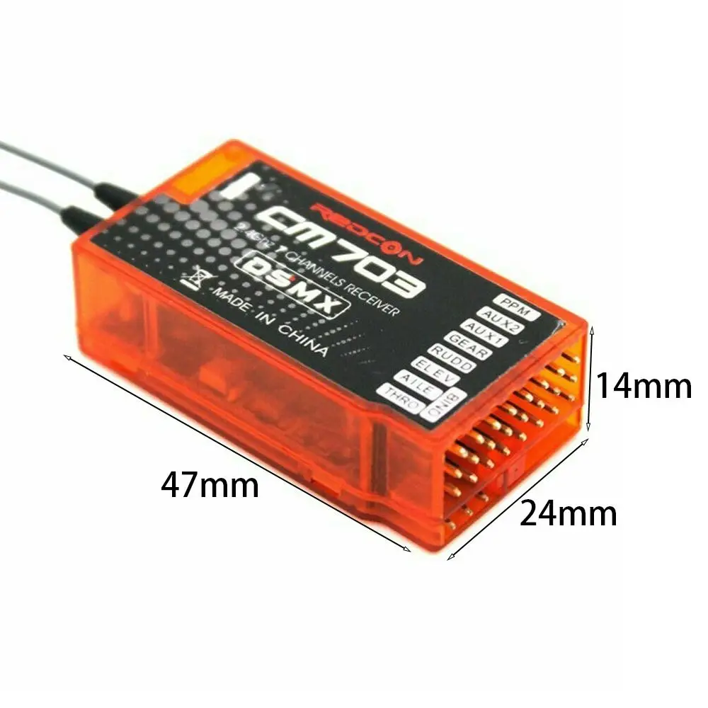 Récepteur RC CM703 7 canaux DSM2/DSMX 2.4G PPM pour JR Spektrum