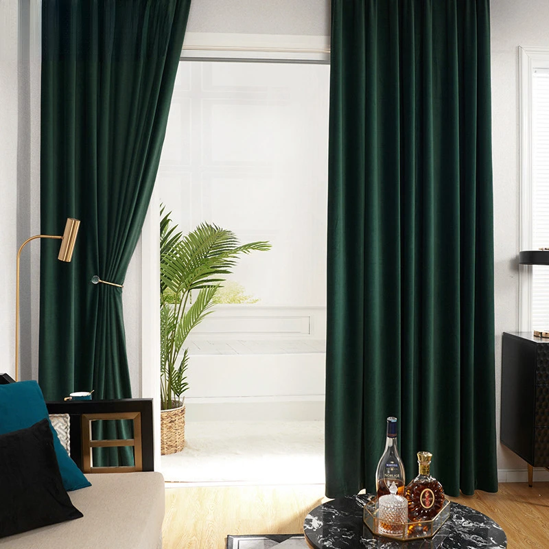 Customize-High-quality-Nordic-Dark-Green-Velvet-Blackout-Solid-Color ...